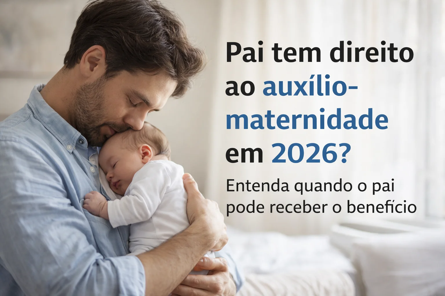 Pai com nenê no colo